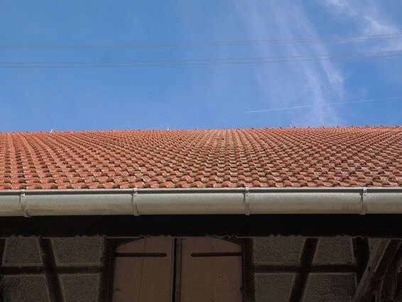 Gutters on roof